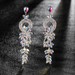 Wholesale Long Colorful Rhinestone Tassel Drop Earrings JDC-ES-ZHONGW008 Earrings 众薇 Wholesale Jewelry JoyasDeChina Joyas De China