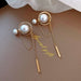 Wholesale long flower butterfly pearl earrings JDC-ES-BY191 Earrings 宝钰 Wholesale Jewelry JoyasDeChina Joyas De China