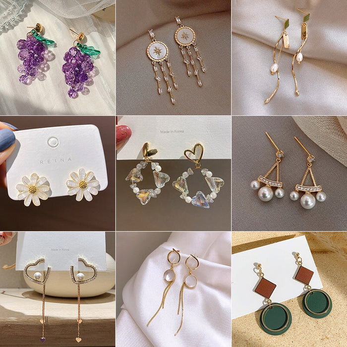 Wholesale long flower butterfly pearl earrings JDC-ES-BY191 Earrings 宝钰 Wholesale Jewelry JoyasDeChina Joyas De China