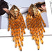 Wholesale Long Tassel Beaded Chain Colorful Earrings JDC-ES-SK041 Earrings 深刻 Yellow Wholesale Jewelry JoyasDeChina Joyas De China