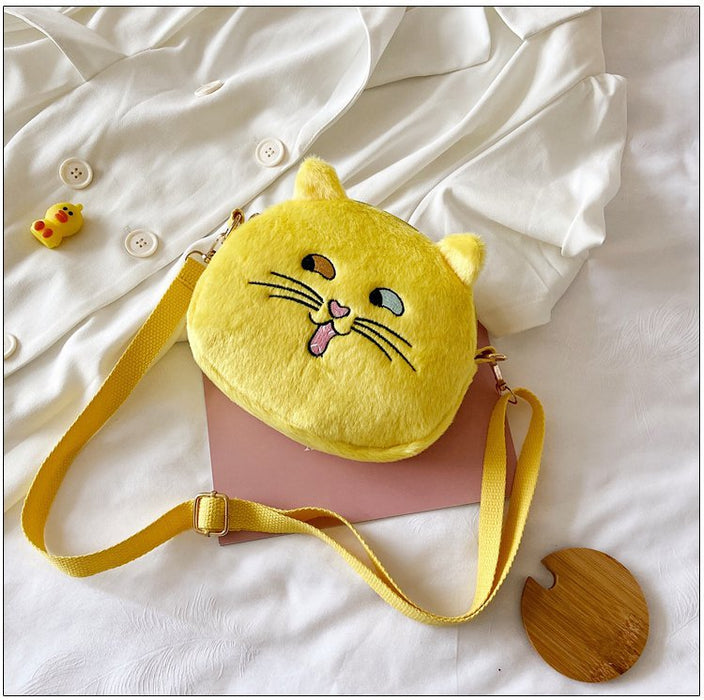 Wholesale love cat Plush bag JDC-SD-KR022 Shoulder Bags 坤然 yellow Wholesale Jewelry JoyasDeChina Joyas De China