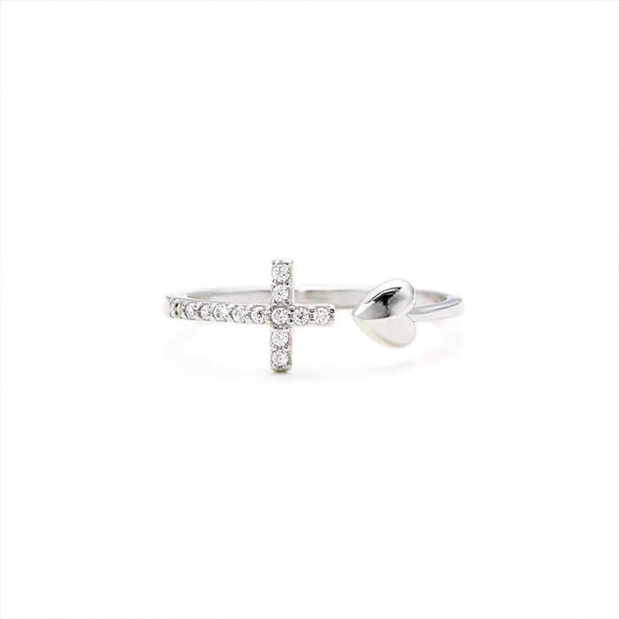 Wholesale love cross open ring JDC-RS-Liuliu001 Rings 六六 1 / Wholesale Jewelry JoyasDeChina Joyas De China