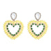 Wholesale love diamond-encrusted yellow alloy earrings JDC-ES-HEM001 Earrings 和鸣 Wholesale Jewelry JoyasDeChina Joyas De China