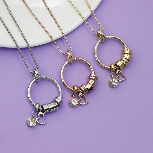 Wholesale love engraved diamond necklace for mother's Day gifts JDC-NE-Mail014 Necklaces 麦伦 Wholesale Jewelry JoyasDeChina Joyas De China