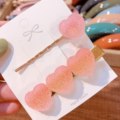 Wholesale love fudge fairy duck mouth clip color hairpin JDC-HC-ZhuoM002 Hair Clips 卓美 Light pink Wholesale Jewelry JoyasDeChina Joyas De China