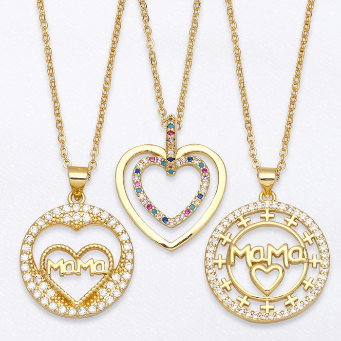 Wholesale Love Mother's Day Fancy Diamond Zircon Necklace JDC-NE-AOS020 Necklaces 翱昇 Wholesale Jewelry JoyasDeChina Joyas De China