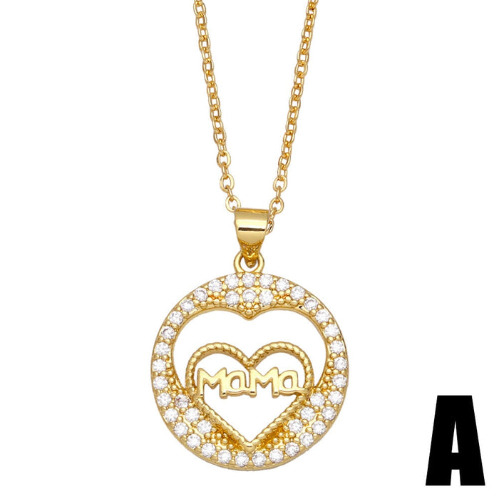 Wholesale Love Mother's Day Fancy Diamond Zircon Necklace JDC-NE-AOS020 Necklaces 翱昇 A Wholesale Jewelry JoyasDeChina Joyas De China