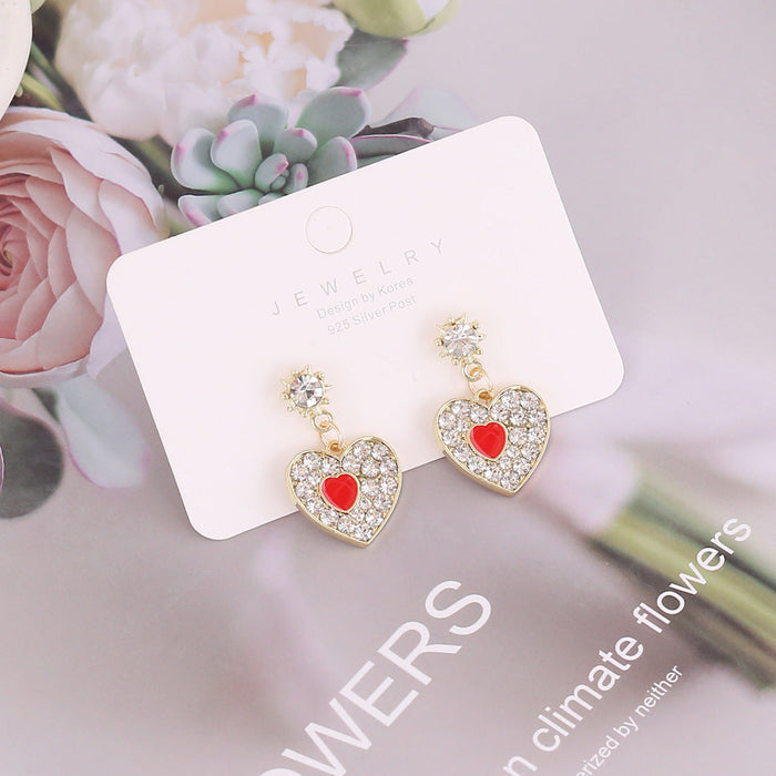 Wholesale love oil dropping Earrings JDC-ES-Bingm004 Earrings 冰萌 2#red Wholesale Jewelry JoyasDeChina Joyas De China