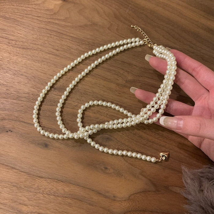 Wholesale love pearl multilayer Necklace hip hop chain JDC-NE-BY070 necklaces 宝钰 Wholesale Jewelry JoyasDeChina Joyas De China