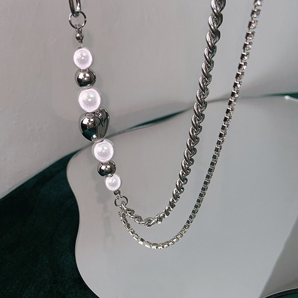 Wholesale love pearl splicing alloy necklaces JDC-NE-NT001 necklaces JoyasDeChina Wholesale Jewelry JoyasDeChina Joyas De China