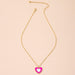Wholesale love pendant alloy necklaces JDC-NE-AYN053 necklaces JoyasDeChina X619-Pink White Love Wholesale Jewelry JoyasDeChina Joyas De China