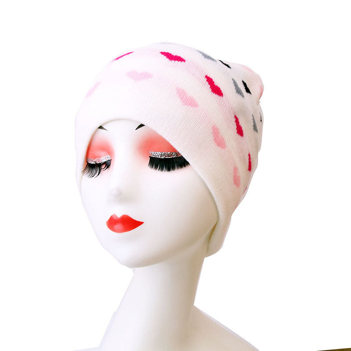 Wholesale love pink wool knitted hat JDC-FH-GSYH072 FashionHat 予画 White Average code Wholesale Jewelry JoyasDeChina Joyas De China