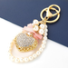 Bulk Jewelry Wholesale love shaped alloy inlaid diamond imitation pearl string keychains JDC-KC-CL019 Wholesale factory from China YIWU China