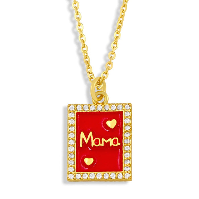Wholesale love square mother's day necklace JDC-NE-AOS004 Necklaces 翱昇 Wholesale Jewelry JoyasDeChina Joyas De China