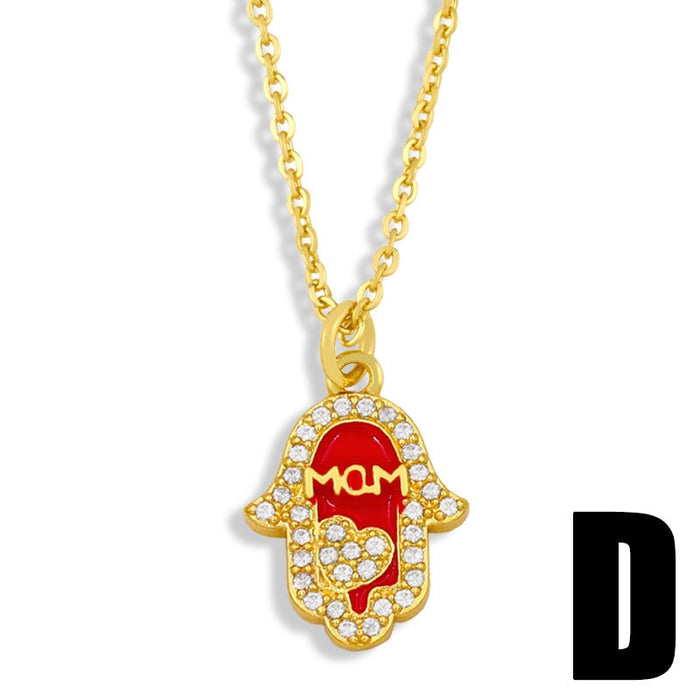 Wholesale love square mother's day necklace JDC-NE-AOS004 Necklaces 翱昇 Wholesale Jewelry JoyasDeChina Joyas De China