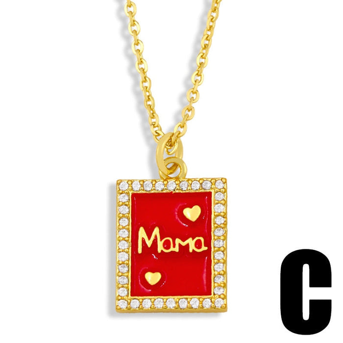 Wholesale love square mother's day necklace JDC-NE-AOS004 Necklaces 翱昇 Wholesale Jewelry JoyasDeChina Joyas De China