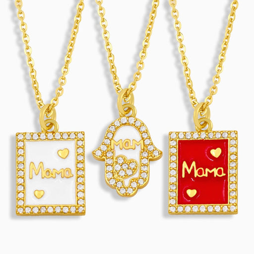 Wholesale love square mother's day necklace JDC-NE-AOS004 Necklaces 翱昇 Wholesale Jewelry JoyasDeChina Joyas De China