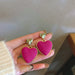 Wholesale love square red Earrings JDC-ES-BY-065 Earrings 宝钰 pink Wholesale Jewelry JoyasDeChina Joyas De China