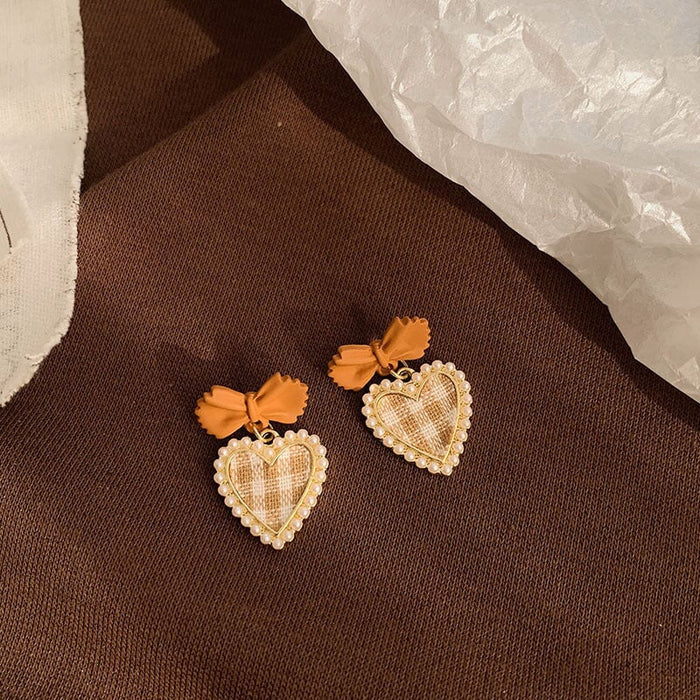 Wholesale love vintage pearl bow earrings JDC-ES-BY190 Earrings 宝钰 Wholesale Jewelry JoyasDeChina Joyas De China