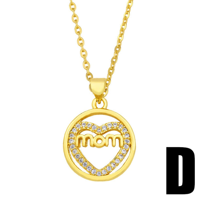 Wholesale love zircon heart shaped Mother's Day necklace JDC-NE-AOS006 Necklaces 翱昇 D Wholesale Jewelry JoyasDeChina Joyas De China