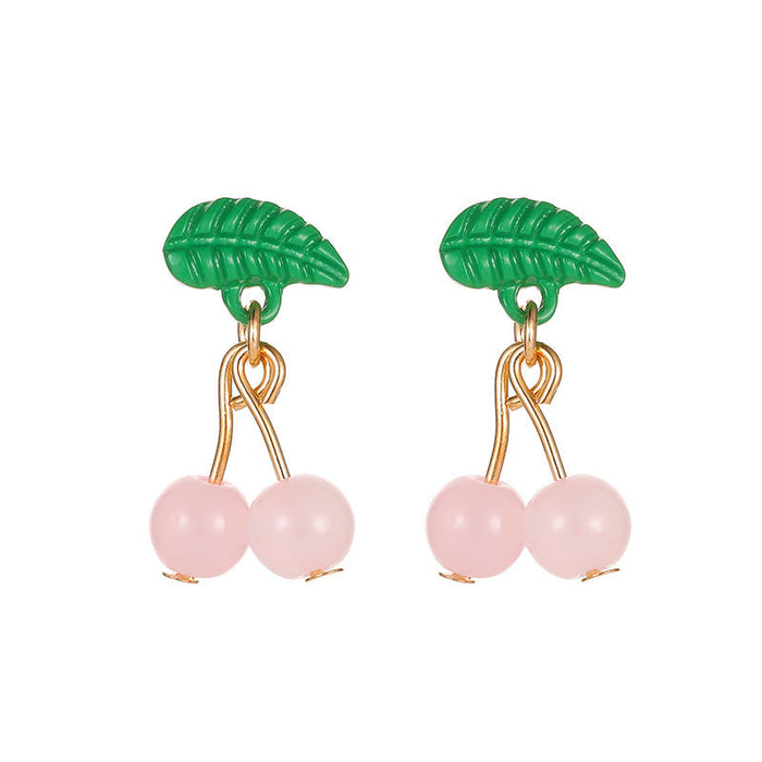 Wholesale lovely Cherry Earrings JDC-ES-D570 Earrings JoyasDeChina 01 pink Wholesale Jewelry JoyasDeChina Joyas De China