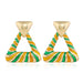 Wholesale lovely geometric alloy earrings JDC-ES-KQ055 Earrings JoyasDeChina Green kcjin Wholesale Jewelry JoyasDeChina Joyas De China