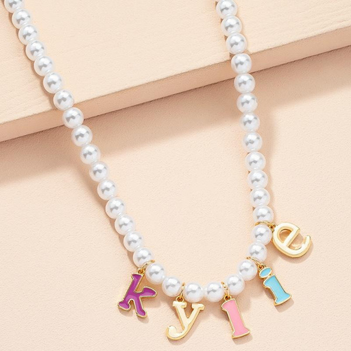 Bulk Jewelry Wholesale lovely letter Pearl Necklace JDC-NE-AYN013 Wholesale factory from China YIWU China