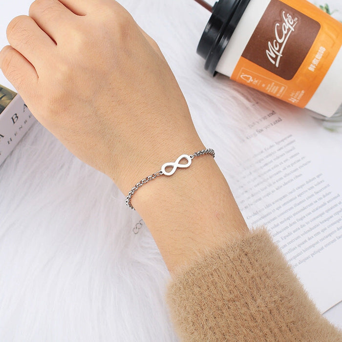 Wholesale Lucky Number 8 Eternal Titanium Steel Bracelet JDC-BT-ZiR005 Bracelet 孜瑞 Wholesale Jewelry JoyasDeChina Joyas De China
