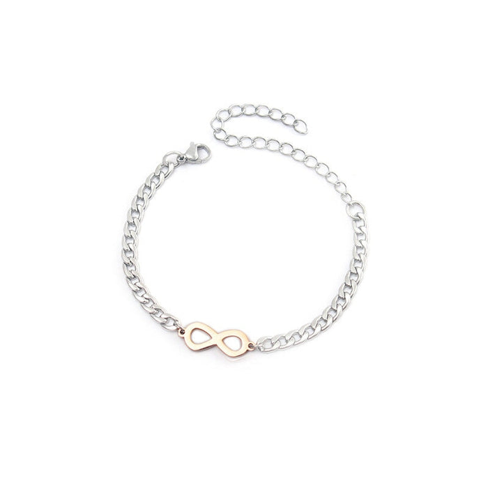 Wholesale Lucky Number 8 Eternal Titanium Steel Bracelet JDC-BT-ZiR005 Bracelet 孜瑞 NK rose gold Wholesale Jewelry JoyasDeChina Joyas De China