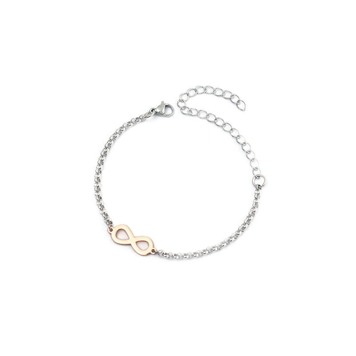 Wholesale Lucky Number 8 Eternal Titanium Steel Bracelet JDC-BT-ZiR005 Bracelet 孜瑞 O rose gold Wholesale Jewelry JoyasDeChina Joyas De China