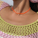Wholesale macaron color alloy spray paint necklaces JDC-NE-DN064 Necklaces 道妮 orange Wholesale Jewelry JoyasDeChina Joyas De China