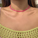 Wholesale macaron color alloy spray paint necklaces JDC-NE-DN064 Necklaces 道妮 rose red Wholesale Jewelry JoyasDeChina Joyas De China