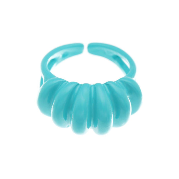 Bulk Jewelry Wholesale macaroon candy color J metal irregular ring JDC-RS-e048 Wholesale factory from China YIWU China