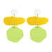 Wholesale macron color resin splicing Earrings JDC-ES-JQ061 Earrings JoyasDeChina Yellow and green Wholesale Jewelry JoyasDeChina Joyas De China