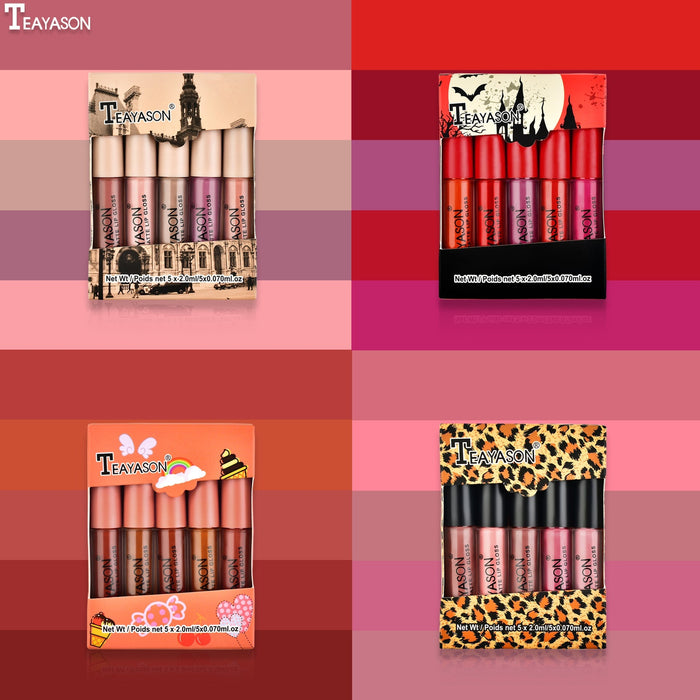 Wholesale matte matte nude pumpkin color five mini set box lip gloss lipstick JDC-MK-XuQ002 lipstick 徐芹 Wholesale Jewelry JoyasDeChina Joyas De China