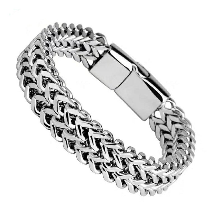 Wholesale men's Bracelet Stainless steel square front and back Bracelets JDC-BT-hent001 bracelets 恒泰 19cm Wholesale Jewelry JoyasDeChina Joyas De China