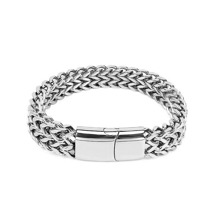 Wholesale men's Bracelet Stainless steel square front and back Bracelets JDC-BT-hent001 bracelets 恒泰 21cm Wholesale Jewelry JoyasDeChina Joyas De China