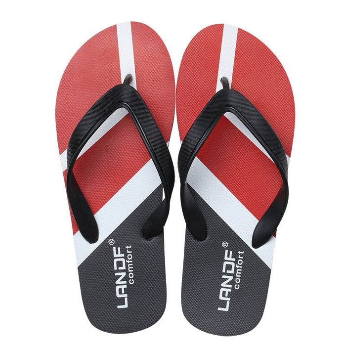 Wholesale Men's PVC PU Flip-flops Summer Beach Slippers JDC-SP-FenD004 Slippers 芬典 red 39-40 yards Wholesale Jewelry JoyasDeChina Joyas De China
