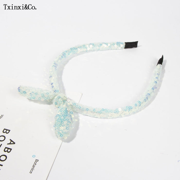 Wholesale mesh Sequin rabbit ear headband JDC-HD-XinX003 headband 心喜 Wholesale Jewelry JoyasDeChina Joyas De China