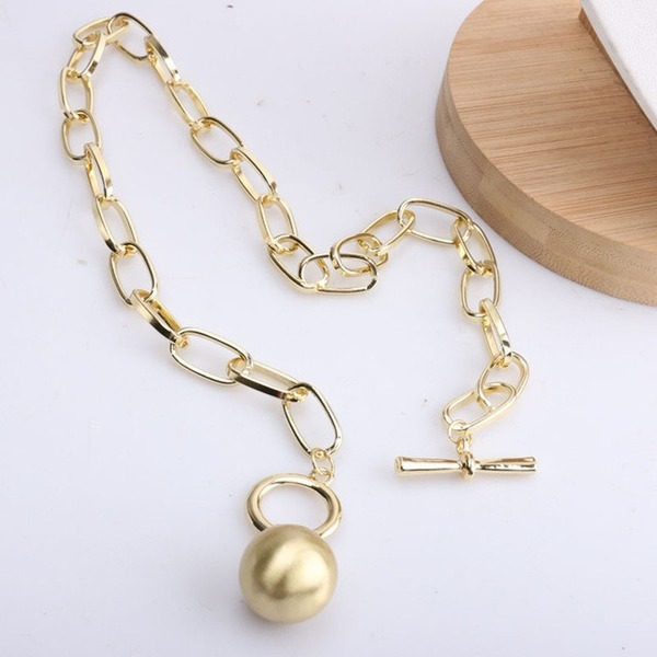 Bulk Jewelry Wholesale metal ball pendant thick chain JDC-NE-xc076 JDC-NE-xc076 Wholesale factory from China YIWU China