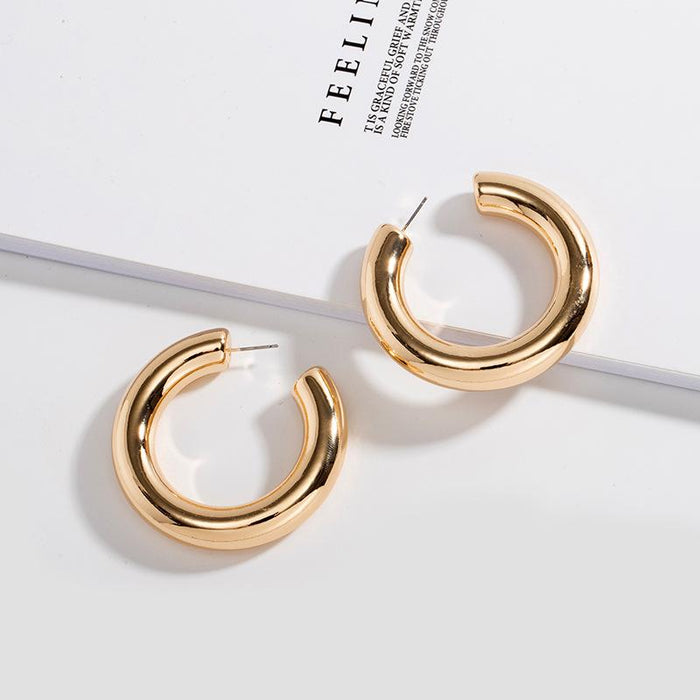 Wholesale metal C-shaped Fashion Earrings JDC-ES-AYN305 Earrings JoyasDeChina E201 big gold Wholesale Jewelry JoyasDeChina Joyas De China