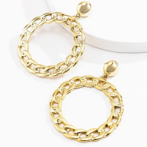 Wholesale metal CCB big circle earrings JDC-ES-XC334 Earrings 夏晨 Wholesale Jewelry JoyasDeChina Joyas De China