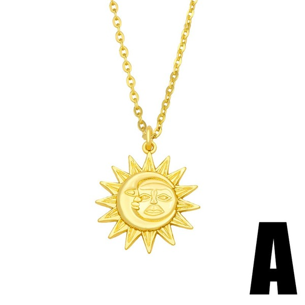Bulk Jewelry Wholesale metal copper sun moon Necklaces JDC-NE-AS241 Wholesale factory from China YIWU China