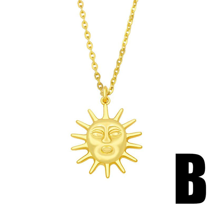 Bulk Jewelry Wholesale metal copper sun moon Necklaces JDC-NE-AS241 Wholesale factory from China YIWU China