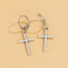 Wholesale metal cross tassel earrings JDC-ES-XC331 Earrings 夏晨 silver Wholesale Jewelry JoyasDeChina Joyas De China