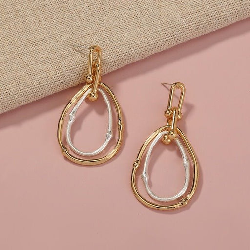 Wholesale Metal drop shape Earrings JDC-ES-NM006 Earrings 诺铭 Wholesale Jewelry JoyasDeChina Joyas De China
