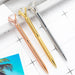 Wholesale metal electroplated engraving flower large diamond ballpoint pen JDC-BP-ZhenK002 Ballpoint Pen 振凯 Wholesale Jewelry JoyasDeChina Joyas De China
