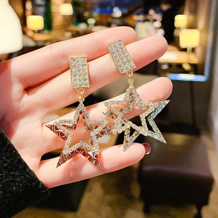 Wholesale metal five pointed star gold earrings JDC-ES-BY-101 Earrings 宝钰 1 Wholesale Jewelry JoyasDeChina Joyas De China