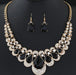 Wholesale Metal Flash Rhinestone Alloy Gemstone Necklace Earrings Set JDC-NE-Chuangj001 Necklaces 创爵 black Wholesale Jewelry JoyasDeChina Joyas De China