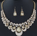 Wholesale Metal Flash Rhinestone Alloy Gemstone Necklace Earrings Set JDC-NE-Chuangj001 Necklaces 创爵 champagne Wholesale Jewelry JoyasDeChina Joyas De China